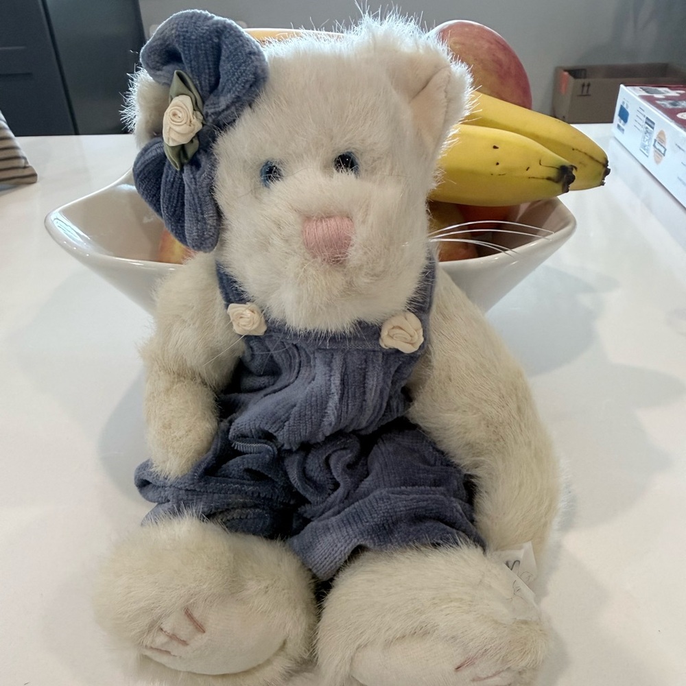 Boyds Bears Ivana Cream and Blue Stuffed Animal